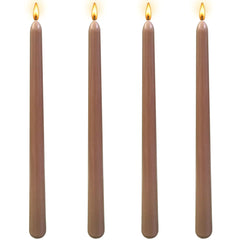 10 inch Brown Taper Candles-Set of 4 Taper Candles - Unscented Dripless and SmokelessTall Candlesticks Home Dinner Party Wedding Halloween ChurchesChristmas (10 inch Brown)