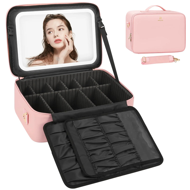Relavel LED Makeup Bag with Mirror - 16.2