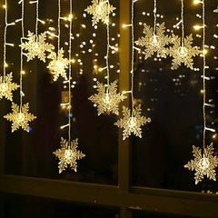 Snowflake Fairy Curtain Lights - Magical LED String Lights for Home & Events