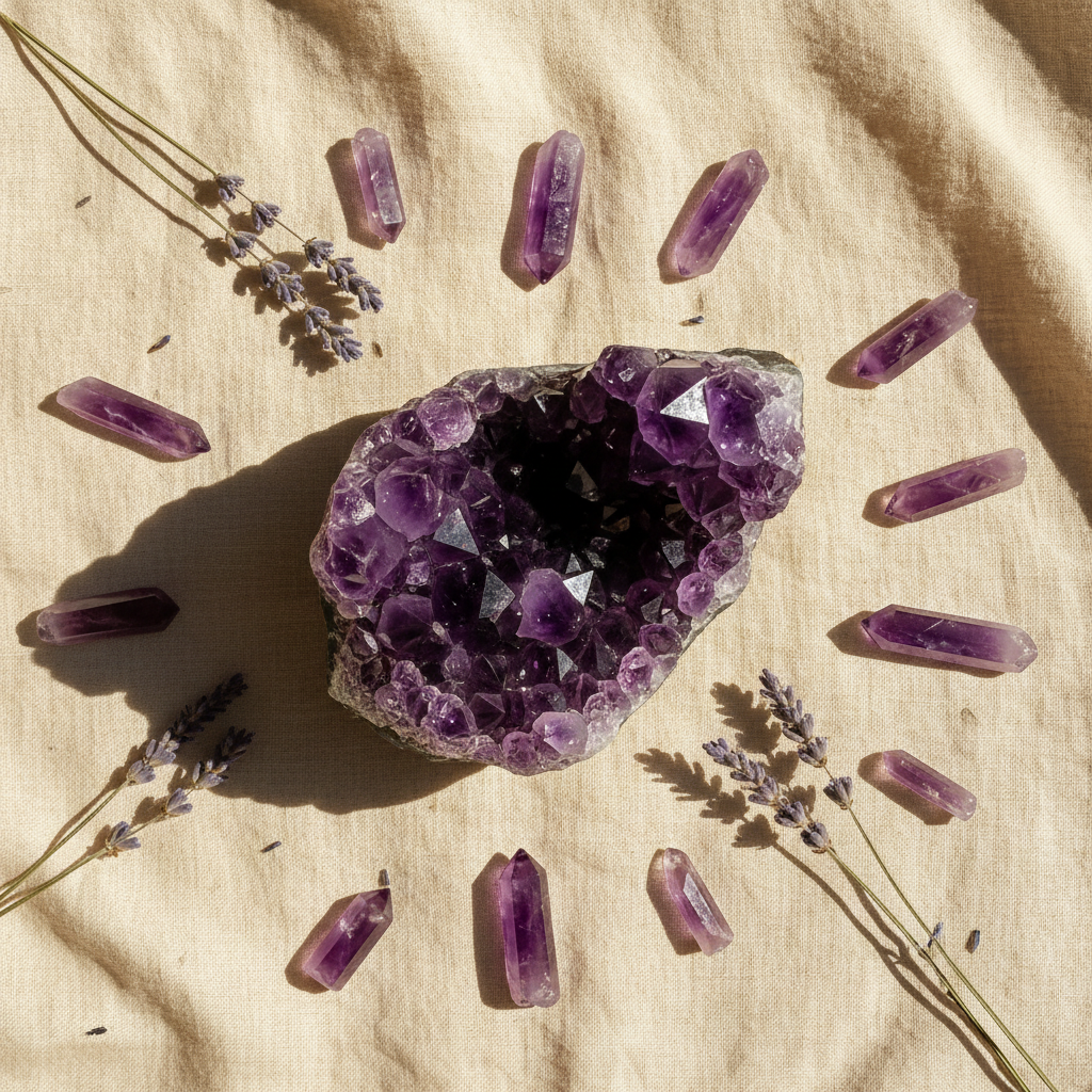 Amethyst Geode – Flat Lay