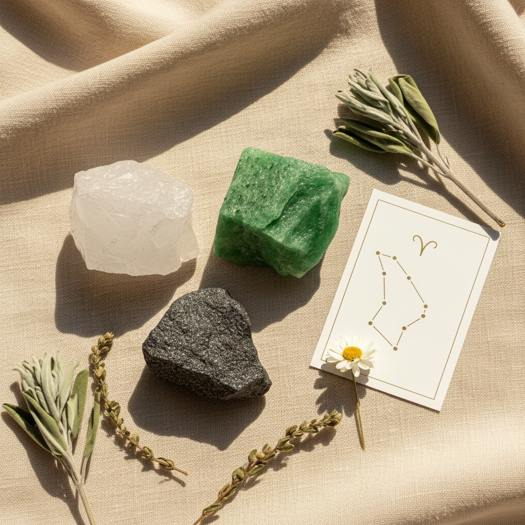 Aries Crystal Set Flat Lay