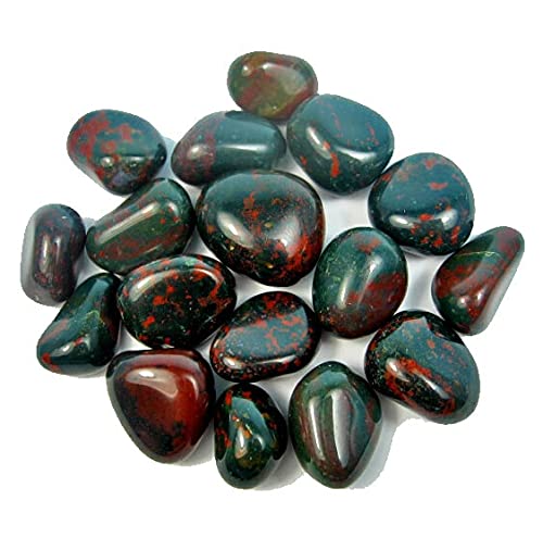 Bloodstone Tumbled Stones (Set of 5) — Natural Polished Crystal 20–25mm