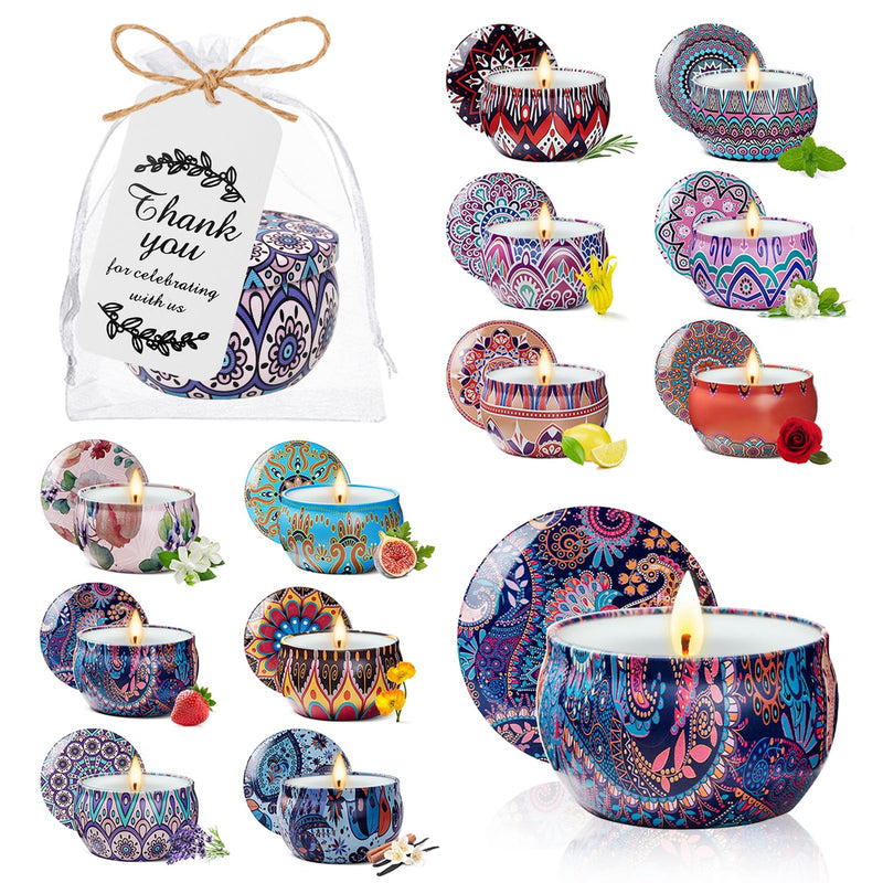 Scented Soy Candles Gift Set – 24-Pack | 12 Unique Scents | 20+ Hour Burn | Party Favors