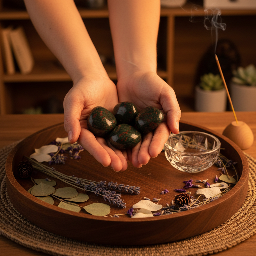 Bloodstone lifestyle - hands & meditation tray