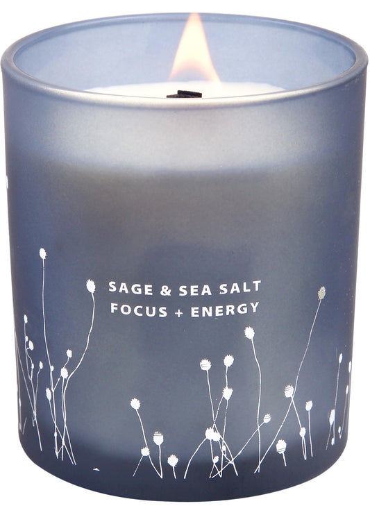 Sage & Sea Salt Wood Wick Candle – Focus & Energy