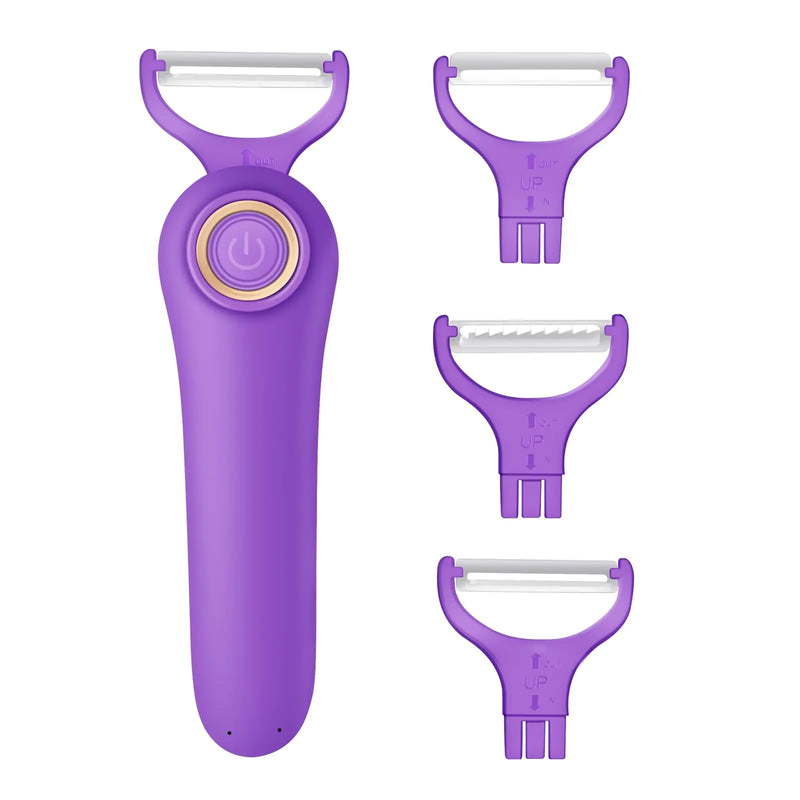 SUNHAIXIA Electric Peeler - USB Rechargeable with 3 Stainless Steel Blades