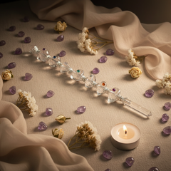 Clear Quartz Wand Flat Lay