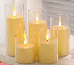 USB Rechargeable LED Pillar Candles