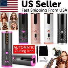 Cordless Auto-Rotating Hair Curler | LCD Ceramic Curling Iron