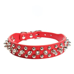 Spiked Dog Collar | Studded Leather Adjustable Collar
