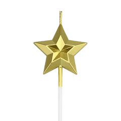 Metallic Diamond Star Candles for Romantic Celebrations