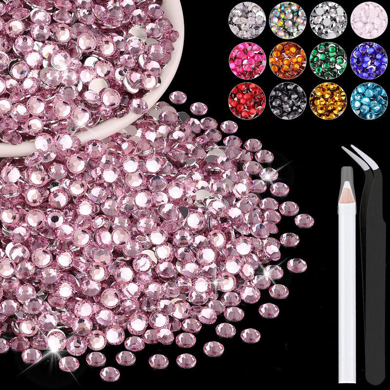4000PCS Light Pink Resin Rhinestones 4mm - Flatback Crystals for DIY Crafts, Nails & Tumblers