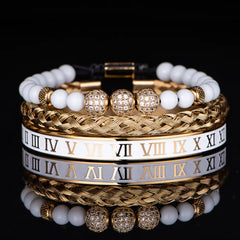 Roman Numerals Crown Stainless Steel Bracelet - Elegant Accessory