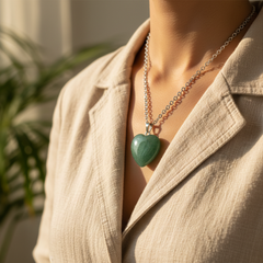 Green Aventurine Necklace Worn