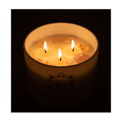 Healing Crystal Chakra Candle – Close-Up