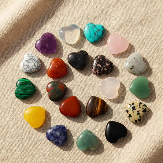 Heart Crystal Set Flat Lay
