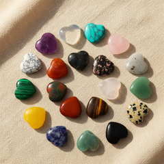 Heart Crystal Set Flat Lay