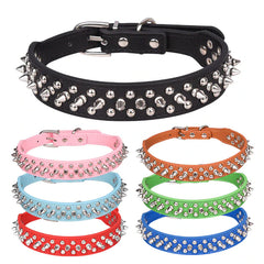 Spiked Dog Collar | Studded Leather Adjustable Collar