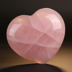 Rose Quartz Heart Stone close-up detail