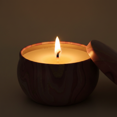 Close-up of lit aromatherapy candle with soft glowing flame — Mystical Gifts by Dufme609
