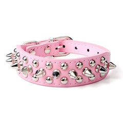 Spiked Dog Collar | Studded Leather Adjustable Collar