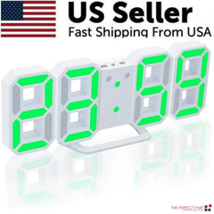 3D LED Digital Clock | Wall Desk Alarm Auto-Dimming