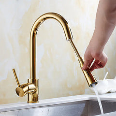 "Haimeisi Gold Pull-Out Kitchen Faucet 8055D"