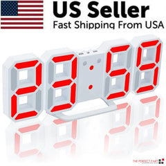 3D LED Digital Clock | Wall Desk Alarm Auto-Dimming