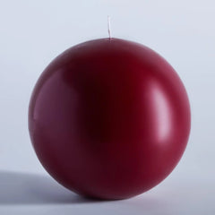 MOZEAL Hand-Poured 6 Inch Dark Red Large Round Ball Candles - Elegant Dark Red Round Pillar Candles Dripless Unscented Smokeless Ideal for Intimate Gatherings.
