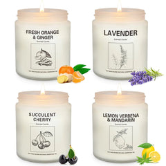 Candles | Candles for Home Scented | 4 Pack 7.1oz Natural Soy Wax Aromatherapy Candles | Over 240 Hours of Burn Time | Christmas Scented Candles Gifts Sets for Women |Lavender Candles