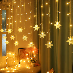 Snowflake Fairy Curtain Lights - Magical LED String Lights for Home & Events