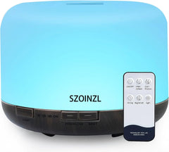 500ML Essential Oil Diffuser with Remote Control BPA Free Ultrasonic Aromatherapy Diffuser with Auto Shut-Off FunctionCool Mist Humidifier for Office HomeBlack