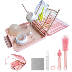 Baby Bottle Brush 7-in-1 Travel Cleaning Kit | Pink