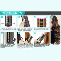 Cordless Auto-Rotating Hair Curler | LCD Ceramic Curling Iron