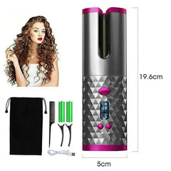 Cordless Auto-Rotating Hair Curler | LCD Ceramic Curling Iron