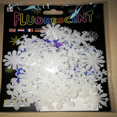 3D Glow-in-the-Dark Snowflake Wall Stickers - 50 Pack Winter Decor