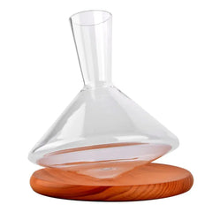 Balance Wine Decanter - Crystal Glass with Wood Base