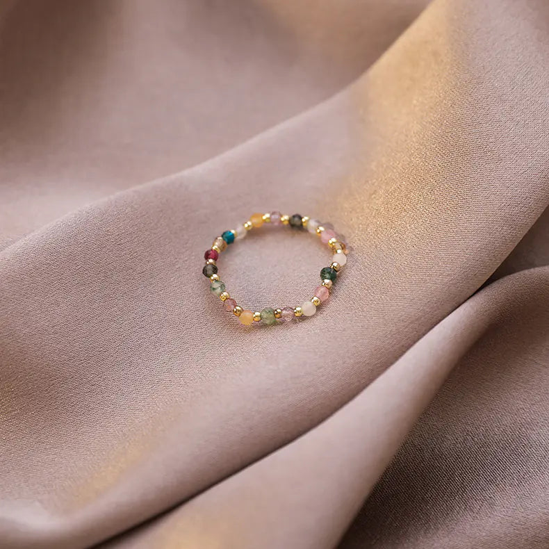 Vintage Pearl and Crystal Stretch Ring