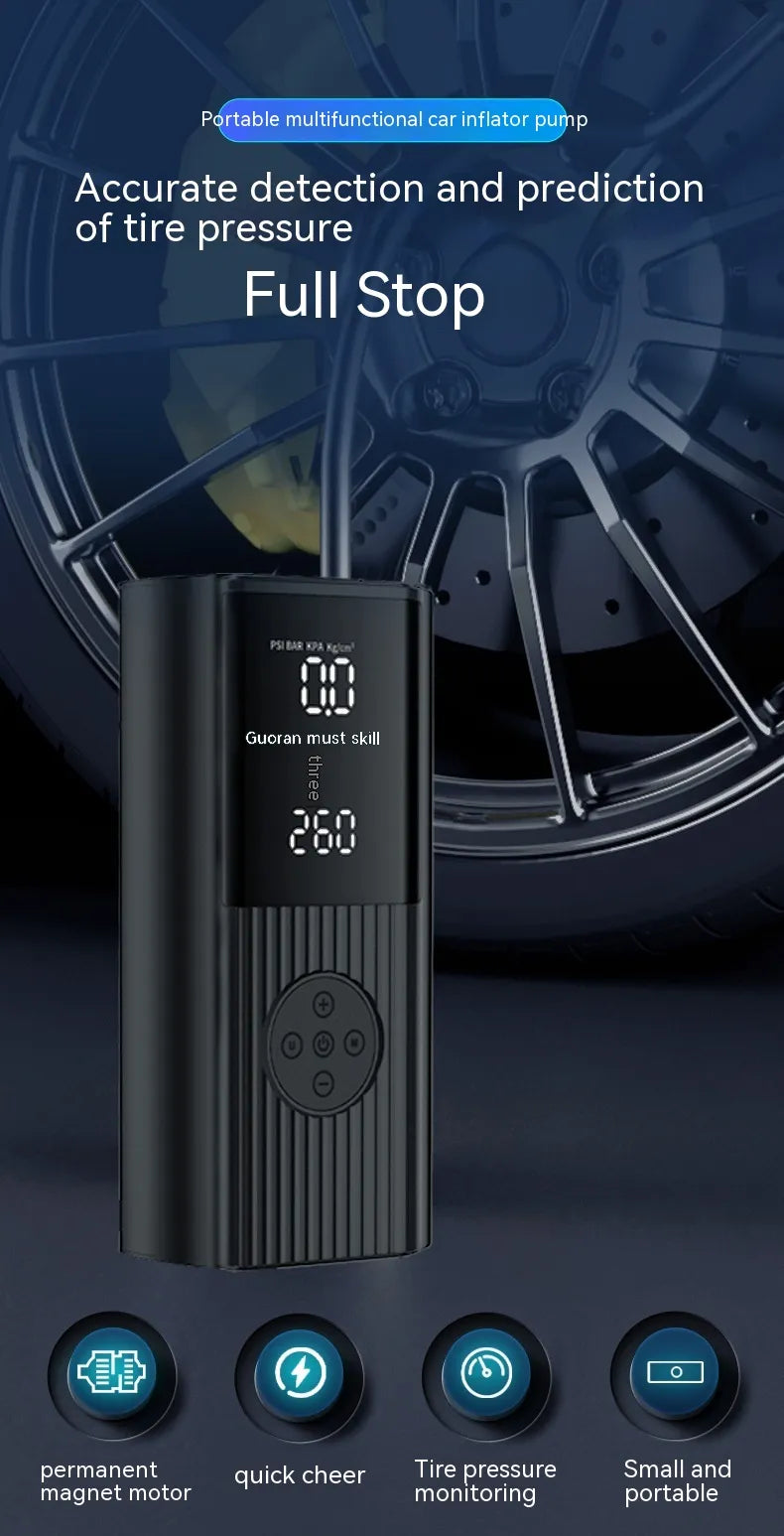 Portable Wireless Tire Inflator | Car Air Pump with Digital Display