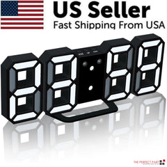 3D LED Digital Clock | Wall Desk Alarm Auto-Dimming