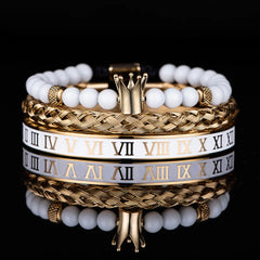 Roman Numerals Crown Stainless Steel Bracelet - Elegant Accessory