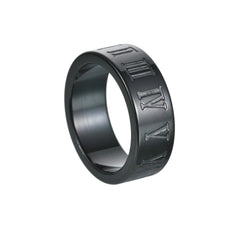 Roman Digital Ring in Titanium Steel - Personalized Jewelry