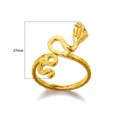Unisex Snake Ring | Gold Serpent Design