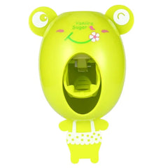 Automatic Toothpaste Dispenser with Cartoon Toothbrush Holder – Wall-Mounted Kids Bathroom Organizer