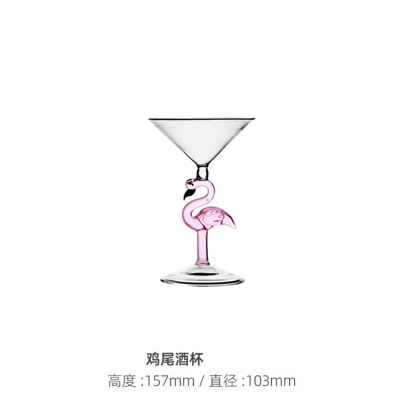 Pink Flamingo Wine Glasses - Creative Nordic Cocktail Glassware