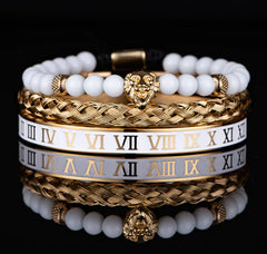 Roman Numerals Crown Stainless Steel Bracelet - Elegant Accessory