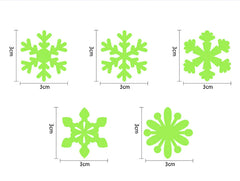 3D Glow-in-the-Dark Snowflake Wall Stickers - 50 Pack Winter Decor